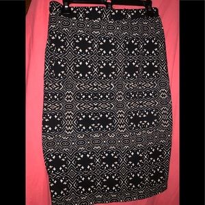 Charlotte Russe tribal print pencil skirt, elastic waist, pull on.